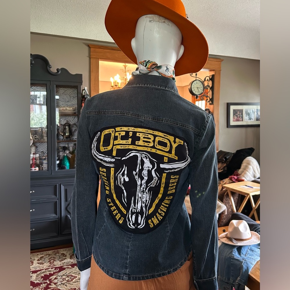 #118 Embellished denim shirt